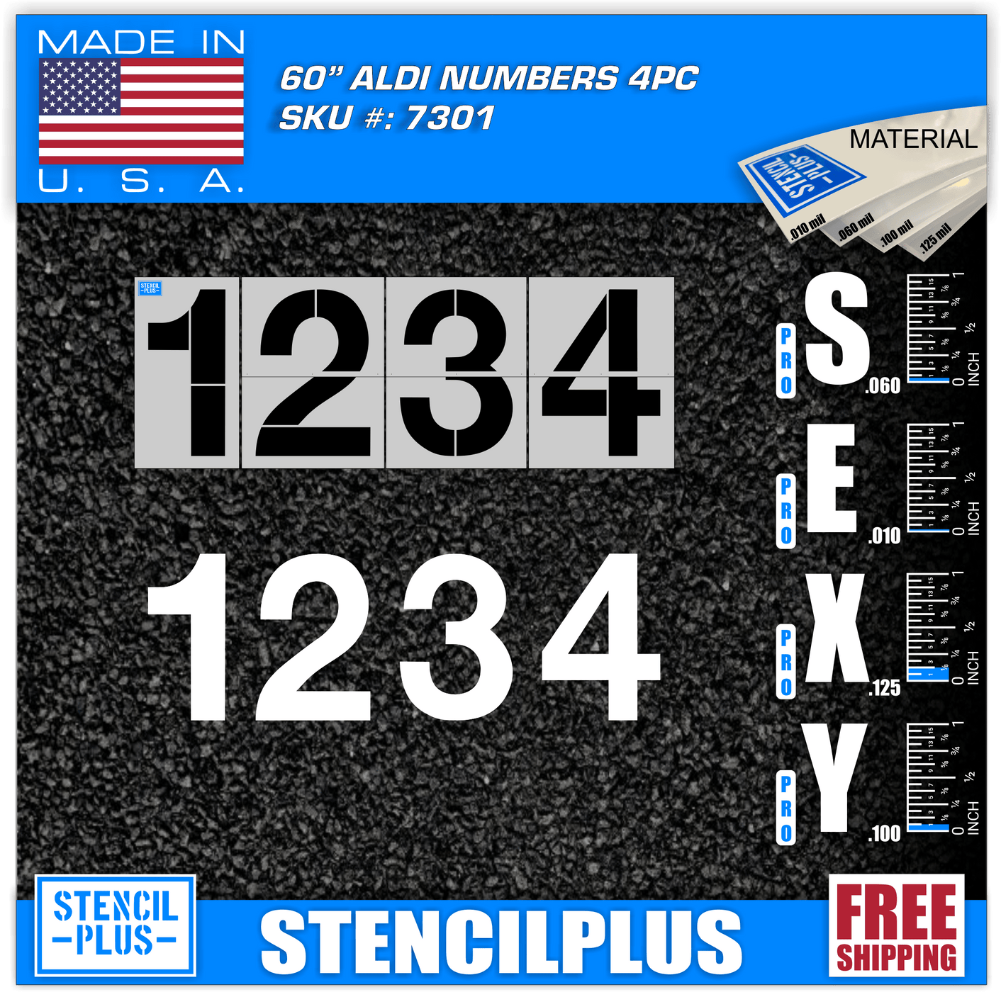 ALDI 60" Curbside Pickup Numbers — Stencil Plus