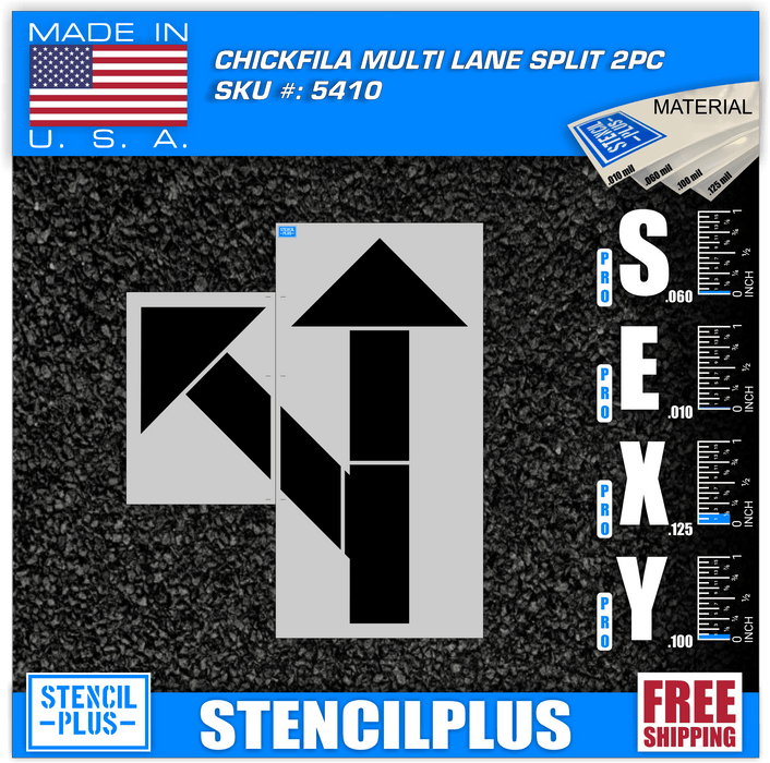 Stencil Plus Retail Chains .125 ML Chick-Fil-A 78" Multi Lane Arrow