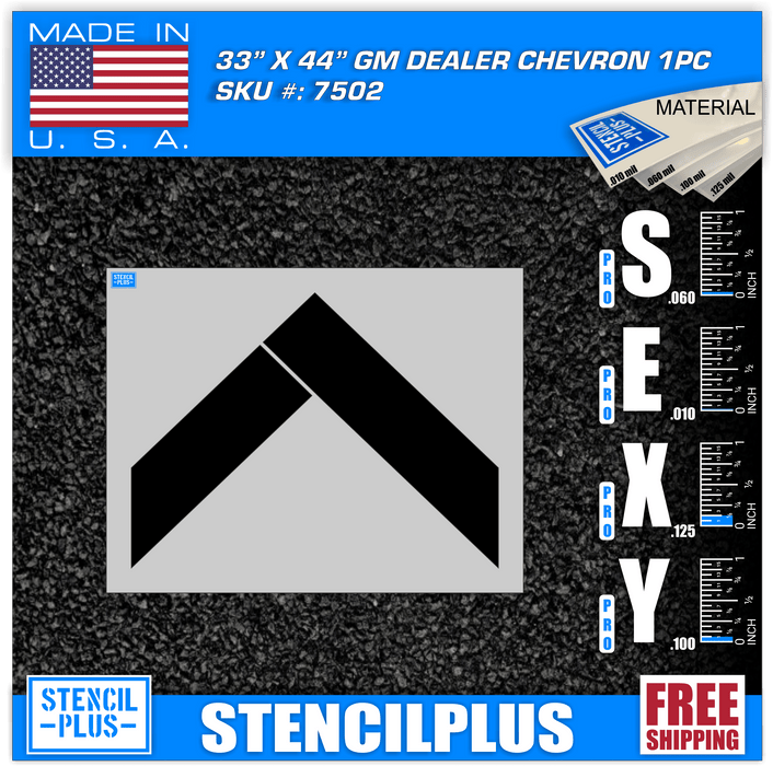 Stencil Plus Retail Chains .060 ML GM 33" x 44" Chevron Service Lane Stencil