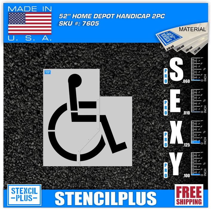 Stencil Plus Retail Chains .060 ML Home Depot 52" Handicap