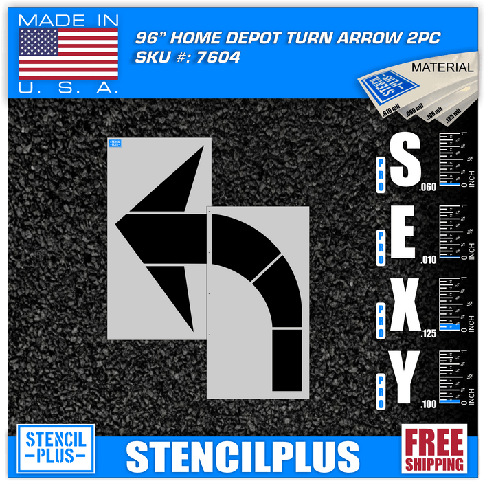 Stencil Plus Retail Chains .060 ML Home Depot 96" Turn Arrow