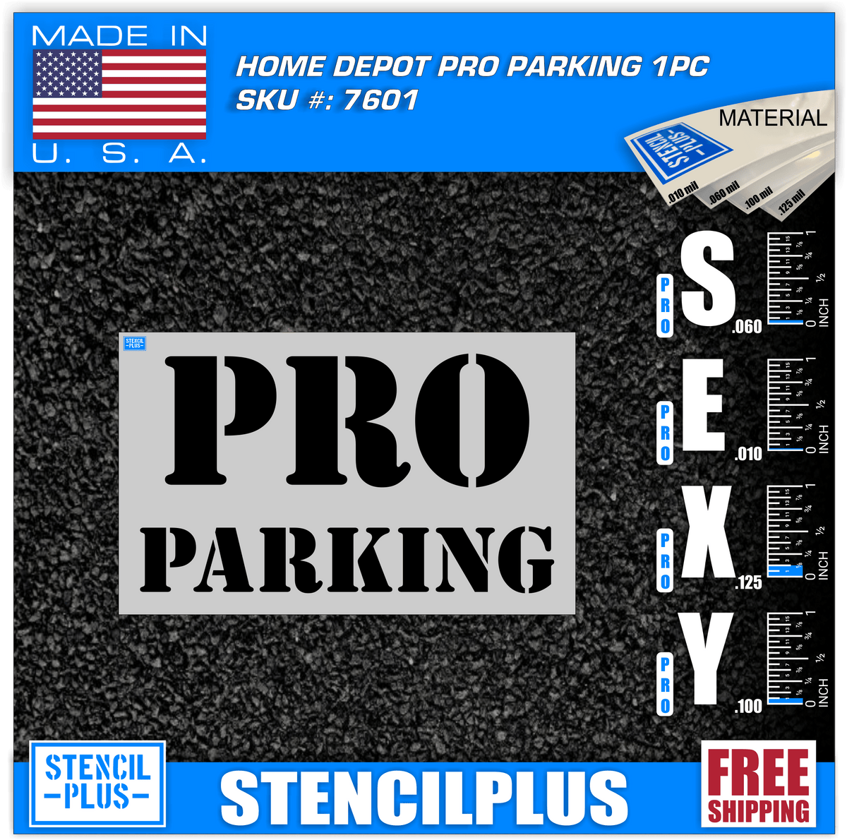 Home Depot PRO PARKING — Stencil Plus