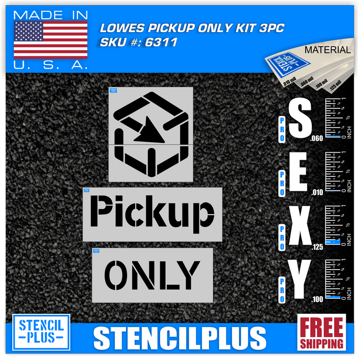 Stencil Plus Retail Chains .060 ML Lowe's Pickup 3 PC Kit