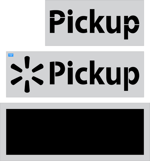 Stencil Plus Retail Chains .60 Walmart 2' x 7' Pickup 3 pc Kit Parking Lot Pavement Marking Stencil