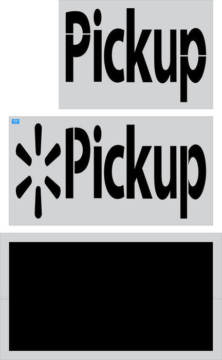 Stencil Plus Retail Chains .60 Walmart 3.5' x 7' Pickup 3 pc Kit Parking Lot Pavement Marking Stencil