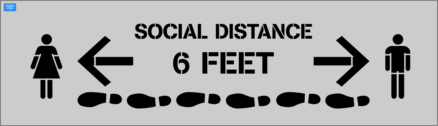 Stencil Plus .010 Social Distance 6 Feet Apart- 20.95" x 93.5"