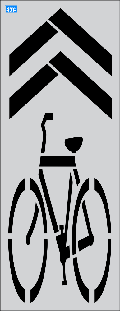 Stencil Plus Stencil .060 111" FHWA/DOT Shared Bike Lane Pavement Marking Stencil