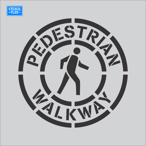 Stencil Plus Stencil .060 18" Circular Pedestrian Walkway Crossing Symbol Bike Lane/Ped Crossing Stencil