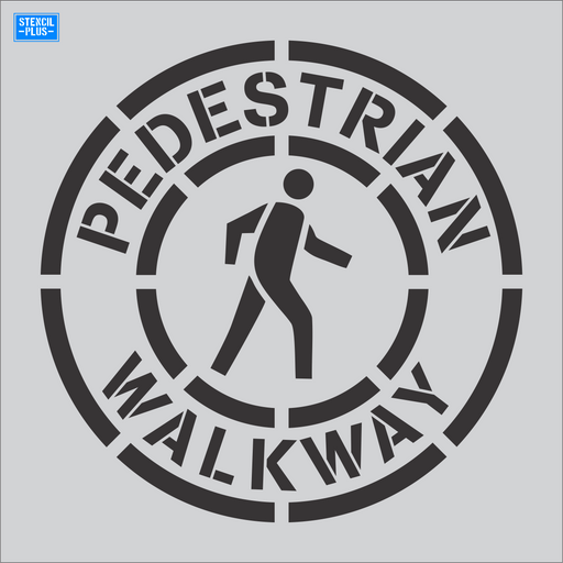 Stencil Plus Stencil .060 36" Circular Pedestrian Walkway Crossing Symbol  Parking Lot Pavement Marking Stencil