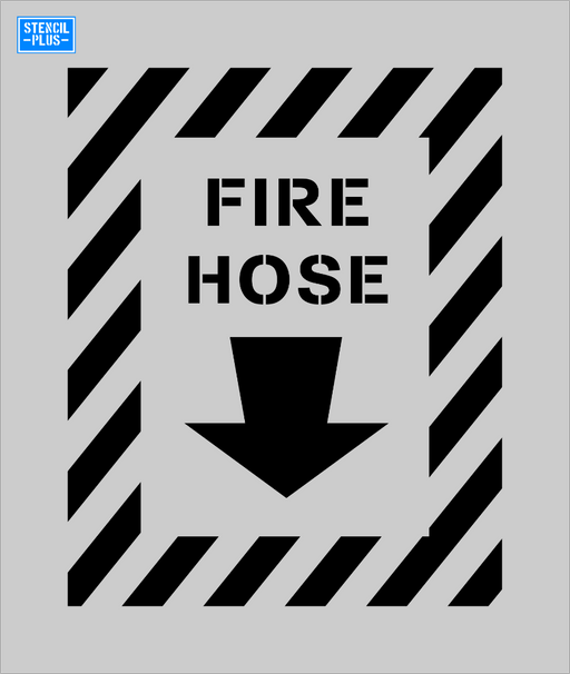 Stencil Plus Stencil .060 FIRE HOSE with Downward Arrow Warehouse Industrial Safety OSHA Stencil