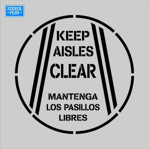 Stencil Plus Stencil .010 KEEP AISLE CLEAR (Spanish Version) Safety Warehouse Industrial Safety OSHA Stencil