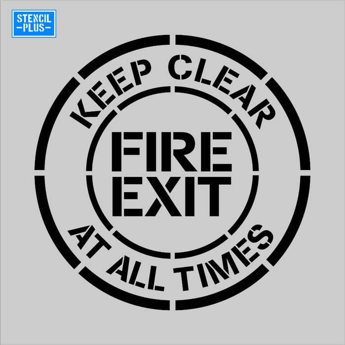 Stencil Plus Stencil .010 KEEP CLEAR AT ALL TIMES FIRE EXIT Warehouse Industrial Safety OSHA Stencil