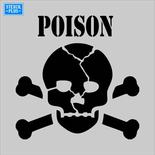 Stencil Plus Stencil .010 POISON with Skull and Crossbones Safety Warehouse Industrial OSHA Stencil