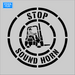 Stencil Plus Stencil .010 Mil Mylar STOP SOUND HORN with Forklift Symbol Stencil/Warehouse/Industrial/Safety/OSHA Stencil
