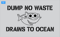 Stencil Plus Storm Drain .010 Storm Drain Stencil - Dump No Waste -Cartoon Shark -Drains to Ocean
