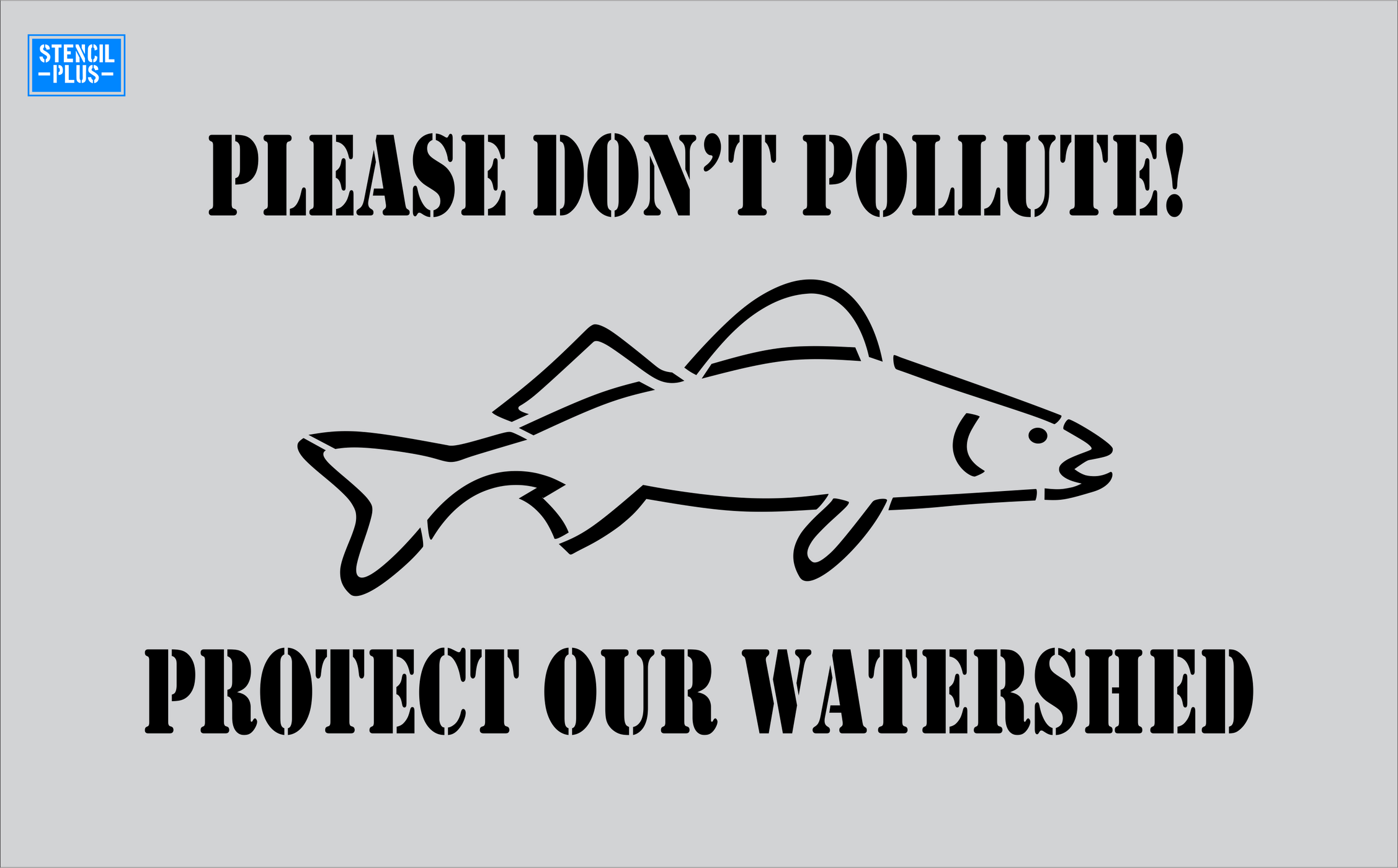Storm Drain Stencil - Please Don't Pollute!-Fish Image-Protect our Wat ...