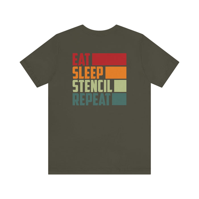 Stencil Plus T-Shirt Eat Sleep Stencil Repeat - Unisex Jersey Short Sleeve Tee