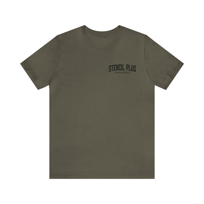 Stencil Plus T-Shirt Army / S Stencil Plus Collegiate Logo - Unisex Jersey Short Sleeve Tee