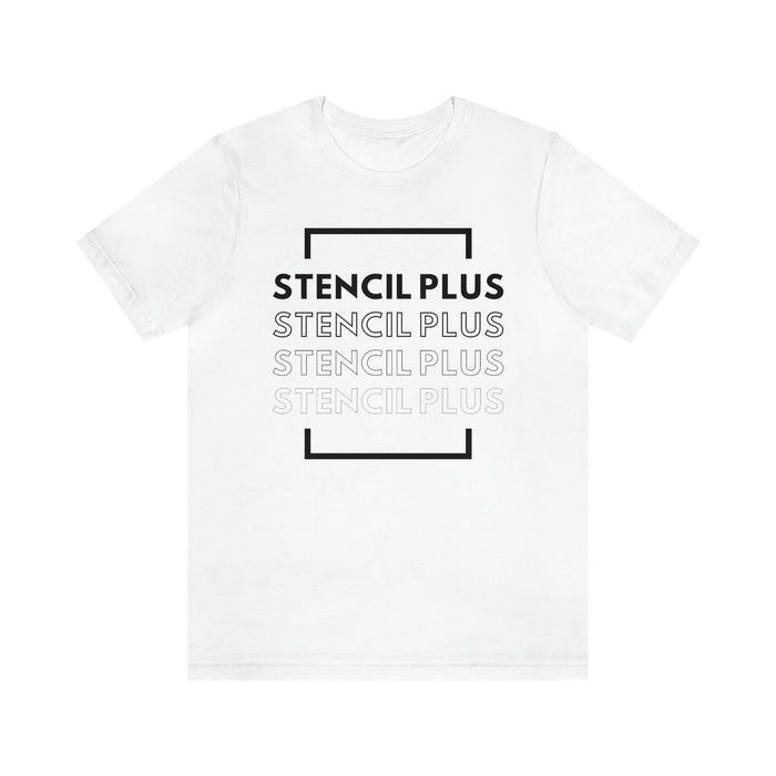 Stencil Plus T-Shirt White / S Stencil Plus Repeater Logo - Unisex Jersey Short Sleeve Tee