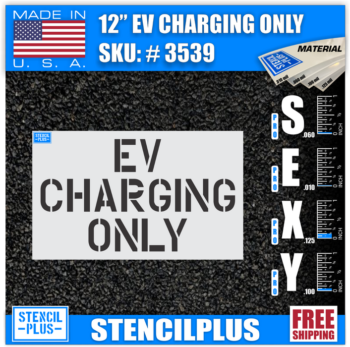 WORD 12" "EV CHARGING ONLY" Pavement Stencil