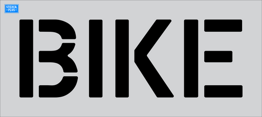 Stencil Plus Word Stencil .060 12" Word - BIKE Parking Lot Pavement Marking Stencil