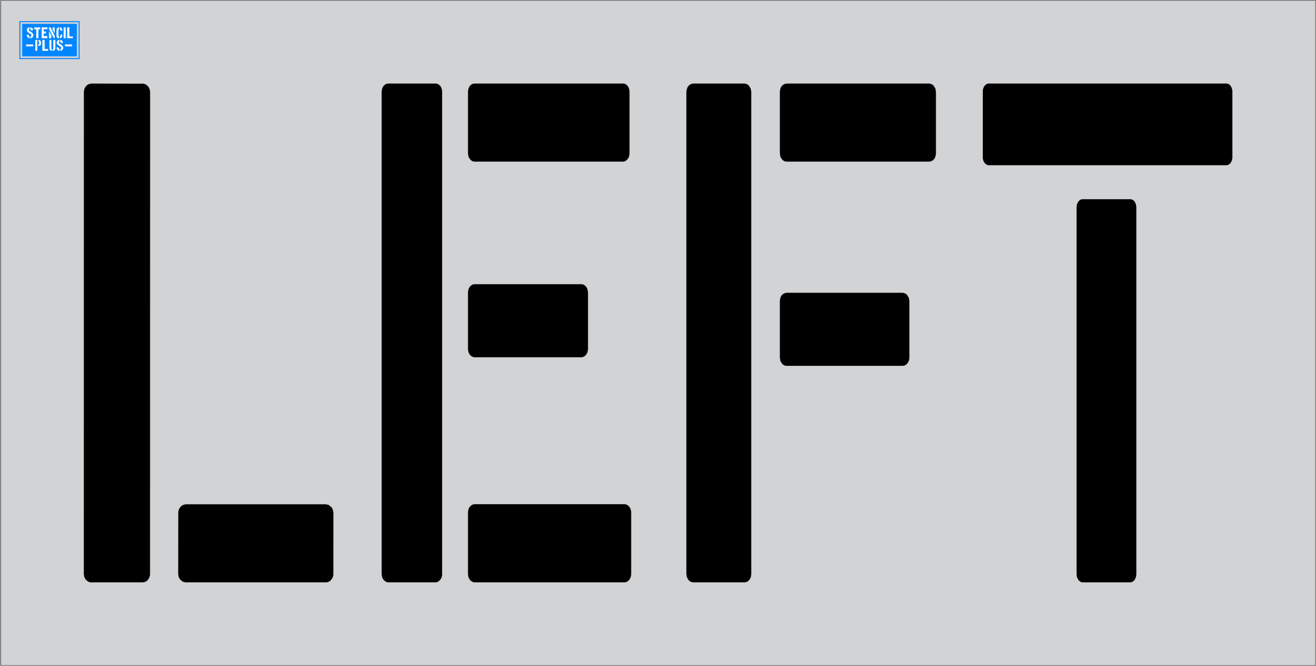 18" Left Word Stencil/Pavement Marking — Stencil Plus