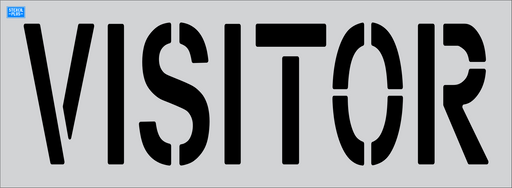 Stencil Plus Word Stencil .060 18" Word - VISITOR Parking Lot Pavement Marking Stencil