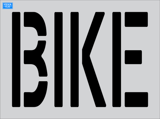 Stencil Plus Word Stencil .060 24" x 9" Word - BIKE Parking Lot Pavement Marking Stencil