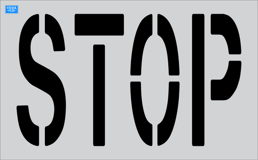 Stencil Plus Word Stencil .060 24" x 9" Word - STOP Parking Lot Pavement Marking Stencil