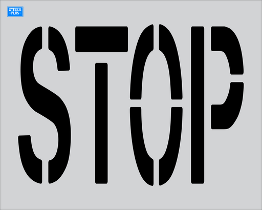 Stencil Plus Word Stencil .060 36" x 12" Word - STOP Parking Lot Pavement Marking Stencil