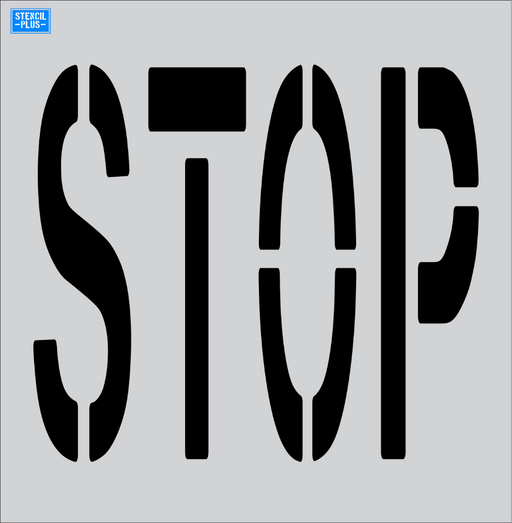 Stencil Plus Word Stencil .060 36" x 9" Word - STOP Parking Lot Pavement Marking Stencil