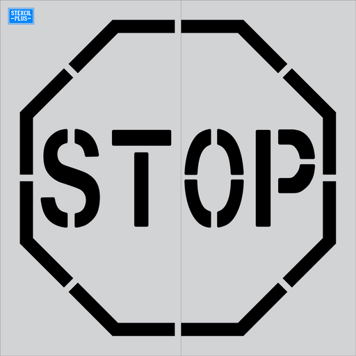 Stencil Plus Word Stencil .060 48" Stop Sign Symbol Misc Pavement Marking Parking Lot Pavement Marking Stencil